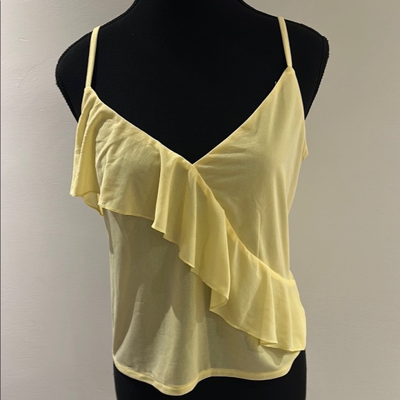 H&M Yellow Asymmetrical Ruffled Camisole Top - Picture 1 of 7